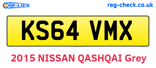 KS64VMX are the vehicle registration plates.