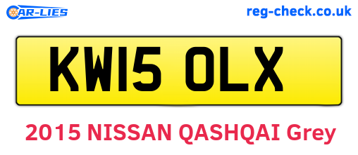KW15OLX are the vehicle registration plates.