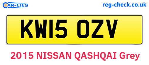 KW15OZV are the vehicle registration plates.