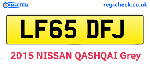 LF65DFJ are the vehicle registration plates.