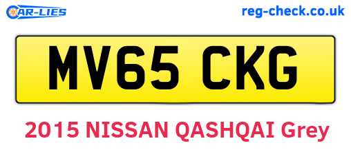 MV65CKG are the vehicle registration plates.