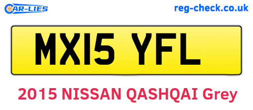 MX15YFL are the vehicle registration plates.