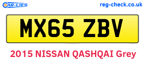 MX65ZBV are the vehicle registration plates.
