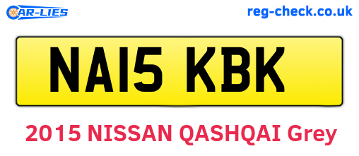 NA15KBK are the vehicle registration plates.