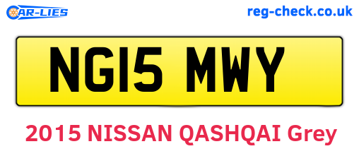 NG15MWY are the vehicle registration plates.