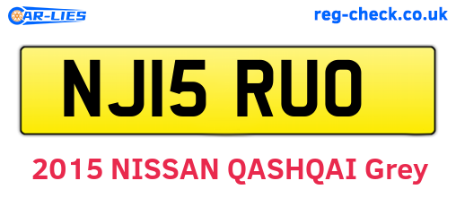 NJ15RUO are the vehicle registration plates.