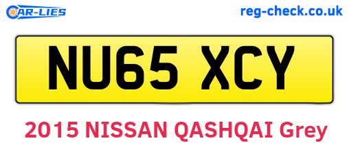 NU65XCY are the vehicle registration plates.