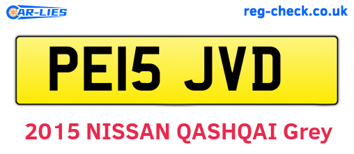 PE15JVD are the vehicle registration plates.