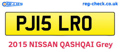 PJ15LRO are the vehicle registration plates.