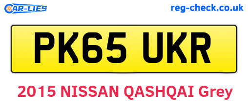 PK65UKR are the vehicle registration plates.