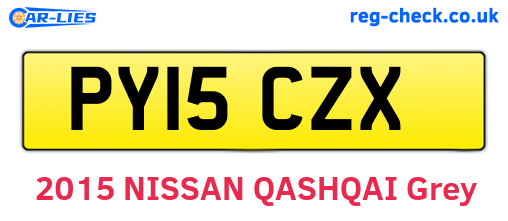 PY15CZX are the vehicle registration plates.
