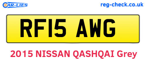 RF15AWG are the vehicle registration plates.