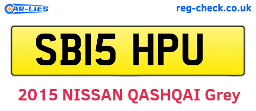 SB15HPU are the vehicle registration plates.