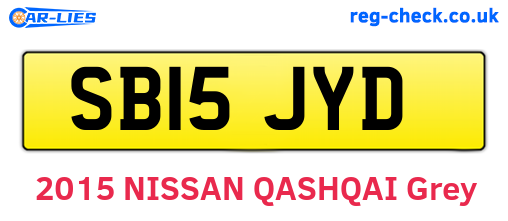 SB15JYD are the vehicle registration plates.