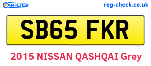 SB65FKR are the vehicle registration plates.