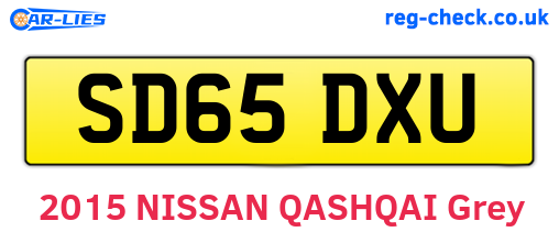 SD65DXU are the vehicle registration plates.