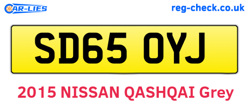 SD65OYJ are the vehicle registration plates.