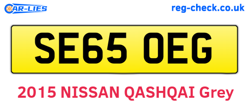 SE65OEG are the vehicle registration plates.