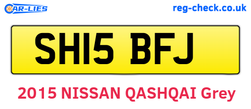 SH15BFJ are the vehicle registration plates.