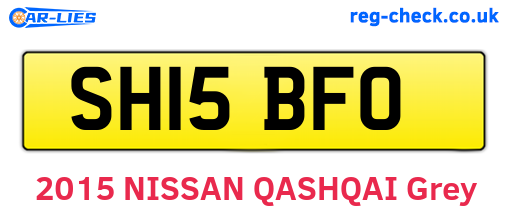 SH15BFO are the vehicle registration plates.