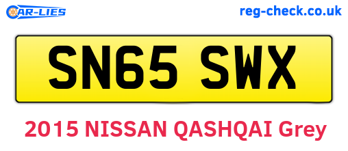 SN65SWX are the vehicle registration plates.
