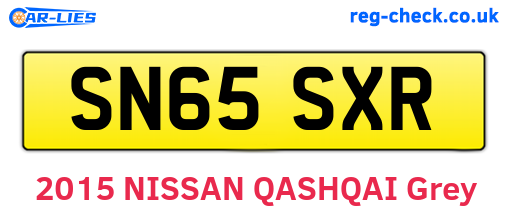 SN65SXR are the vehicle registration plates.