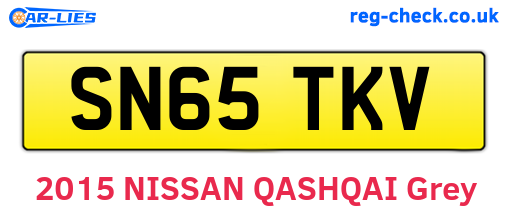 SN65TKV are the vehicle registration plates.