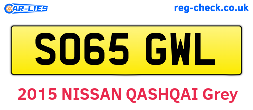 SO65GWL are the vehicle registration plates.