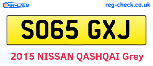 SO65GXJ are the vehicle registration plates.
