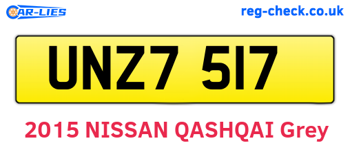 UNZ7517 are the vehicle registration plates.