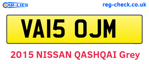 VA15OJM are the vehicle registration plates.