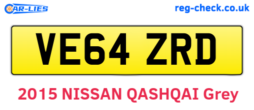 VE64ZRD are the vehicle registration plates.