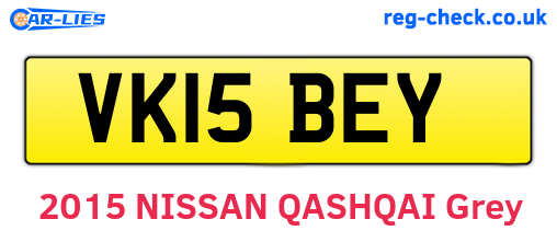 VK15BEY are the vehicle registration plates.