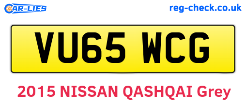 VU65WCG are the vehicle registration plates.