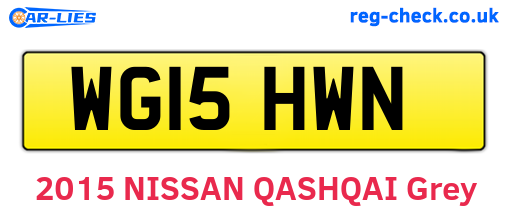WG15HWN are the vehicle registration plates.