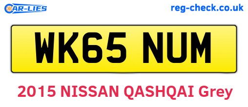 WK65NUM are the vehicle registration plates.