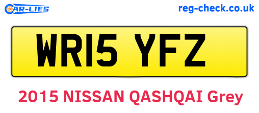 WR15YFZ are the vehicle registration plates.