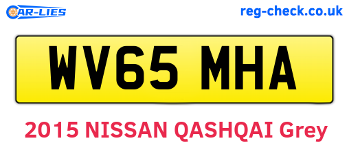 WV65MHA are the vehicle registration plates.