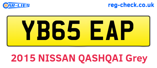 YB65EAP are the vehicle registration plates.