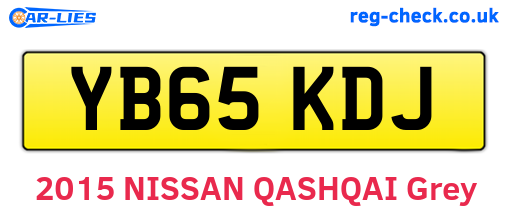 YB65KDJ are the vehicle registration plates.