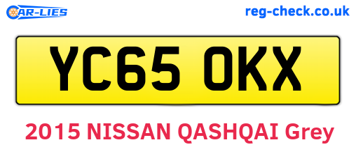 YC65OKX are the vehicle registration plates.