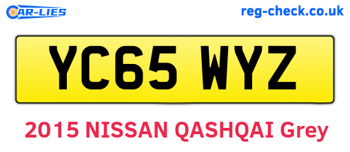 YC65WYZ are the vehicle registration plates.