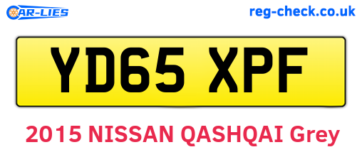 YD65XPF are the vehicle registration plates.