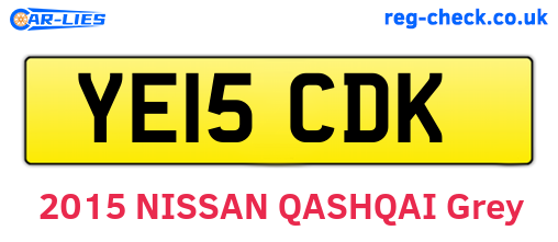 YE15CDK are the vehicle registration plates.