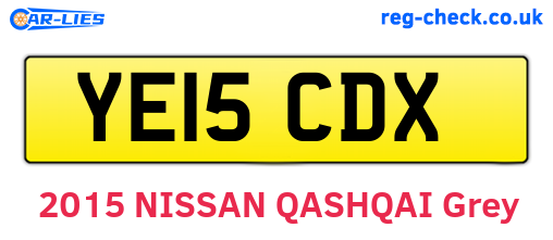 YE15CDX are the vehicle registration plates.