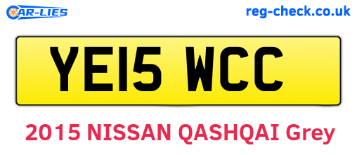 YE15WCC are the vehicle registration plates.