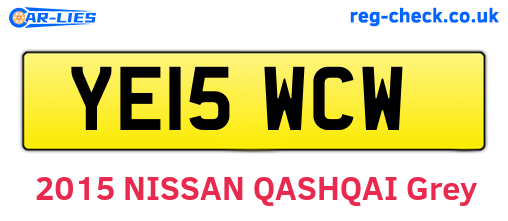 YE15WCW are the vehicle registration plates.