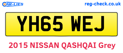 YH65WEJ are the vehicle registration plates.