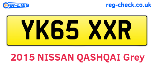 YK65XXR are the vehicle registration plates.