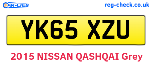 YK65XZU are the vehicle registration plates.